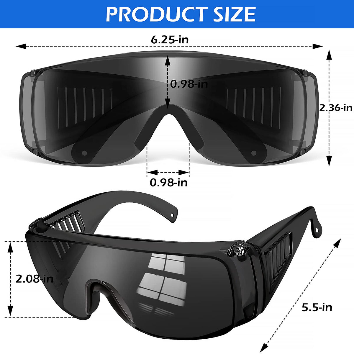 OXG anti fog safety glasses lightweight 38g for comfortable all day wear