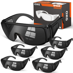 OXG anti fog safety glasses six-pack packaging for bulk industrial use
