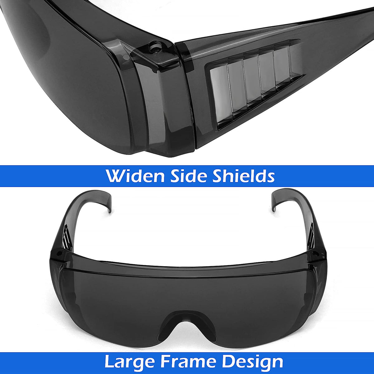 OXG anti fog safety glasses wrap around frame for full angle protection