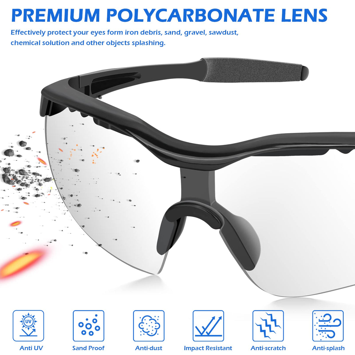 OXG protective eyewear guards against dust and droplets in demanding tasks.