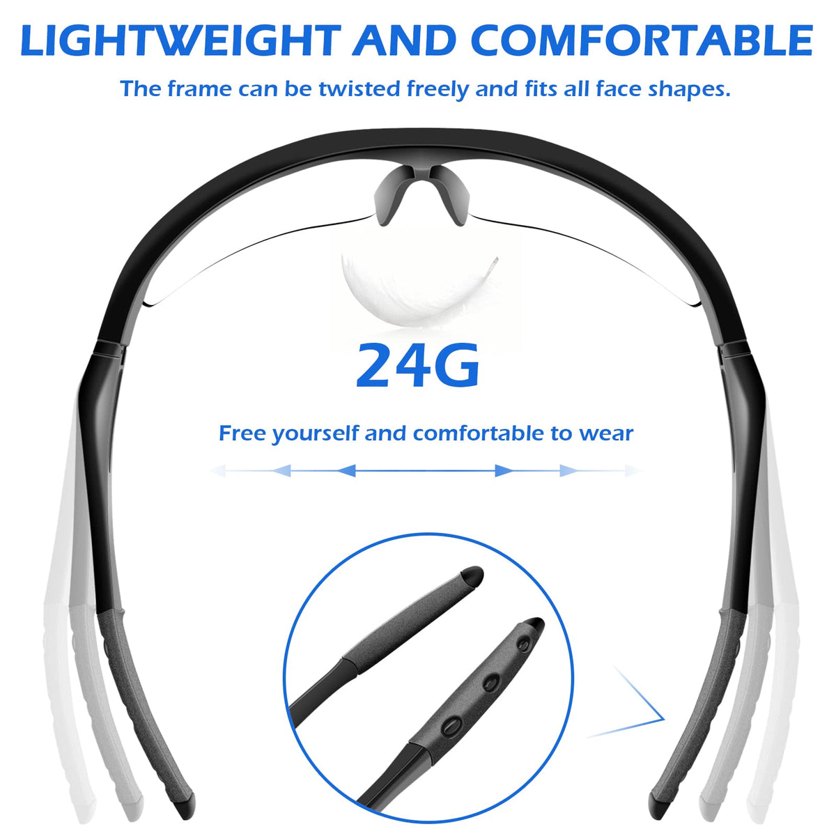OXG UV-blocking coating shields eyes from UV rays during outdoor tasks.