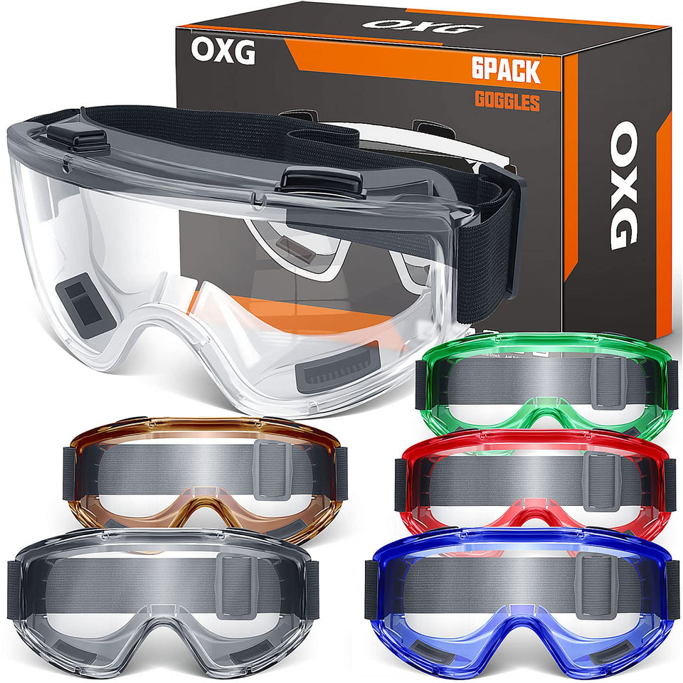 OXG safety goggles anti-fog lenses provide clear vision in humid environments.