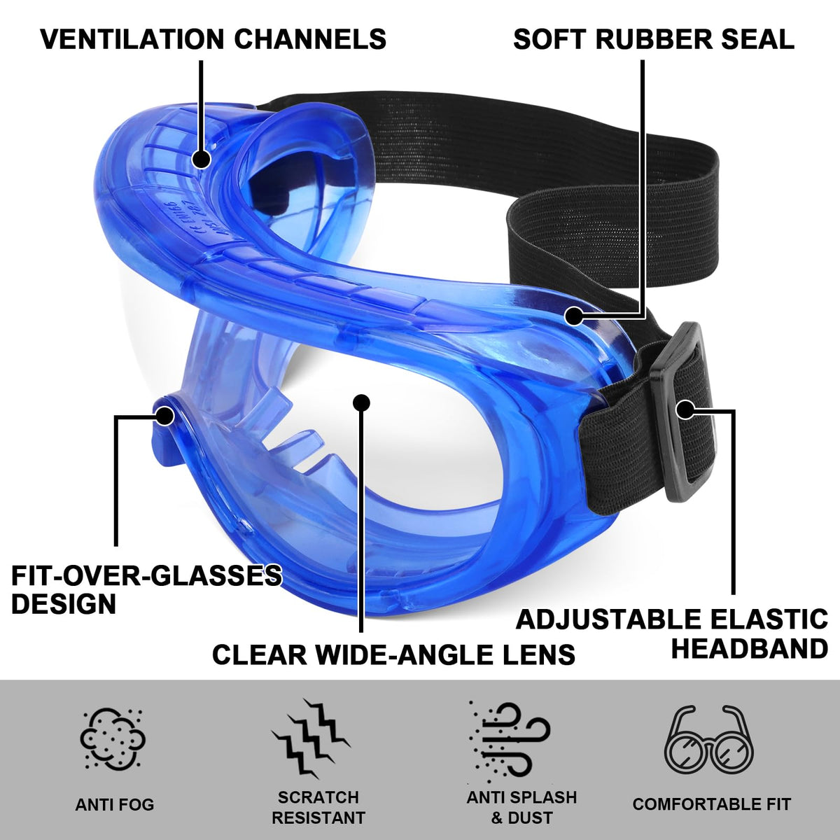 OXG wraparound-frame goggles shield eyes from angles while maintaining wide field of view.