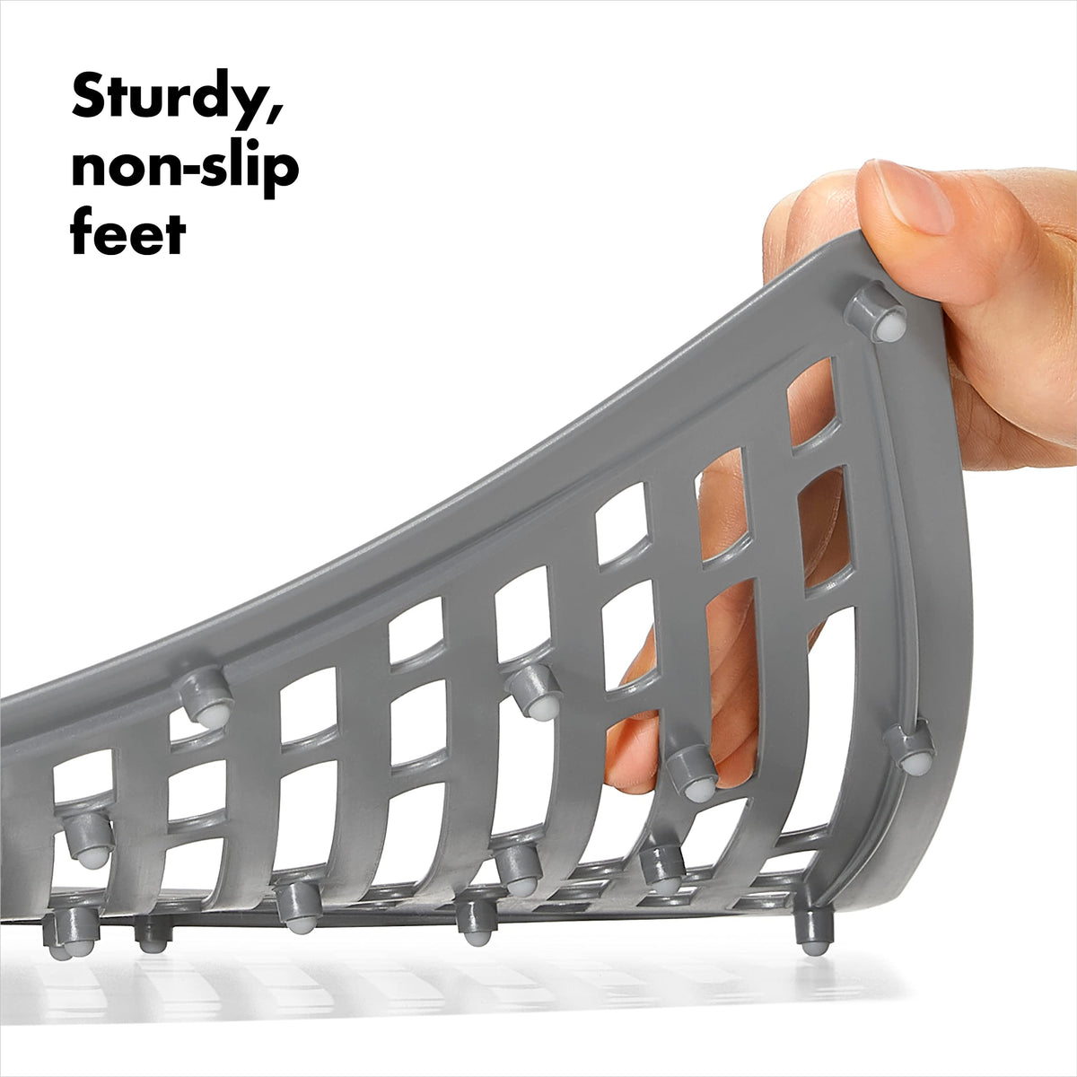 OXO Good Grips Silicone Sink Mat Large is dishwasher safe for cleaning.