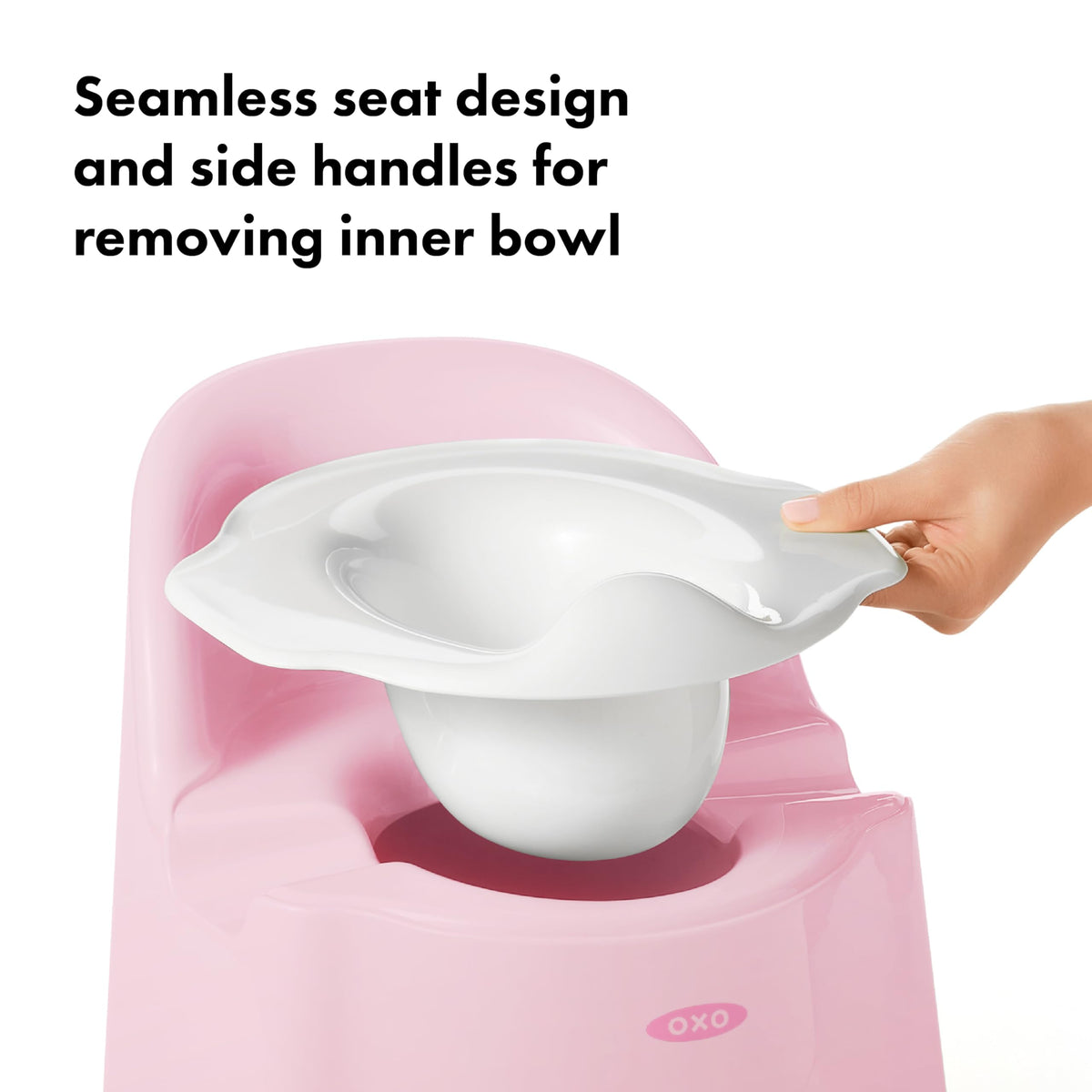 OXO Tot Potty Chair Blossom side view showing easy-clean design