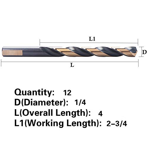 OXTUL 3-flat shank twist drill bits for secure chuck grip