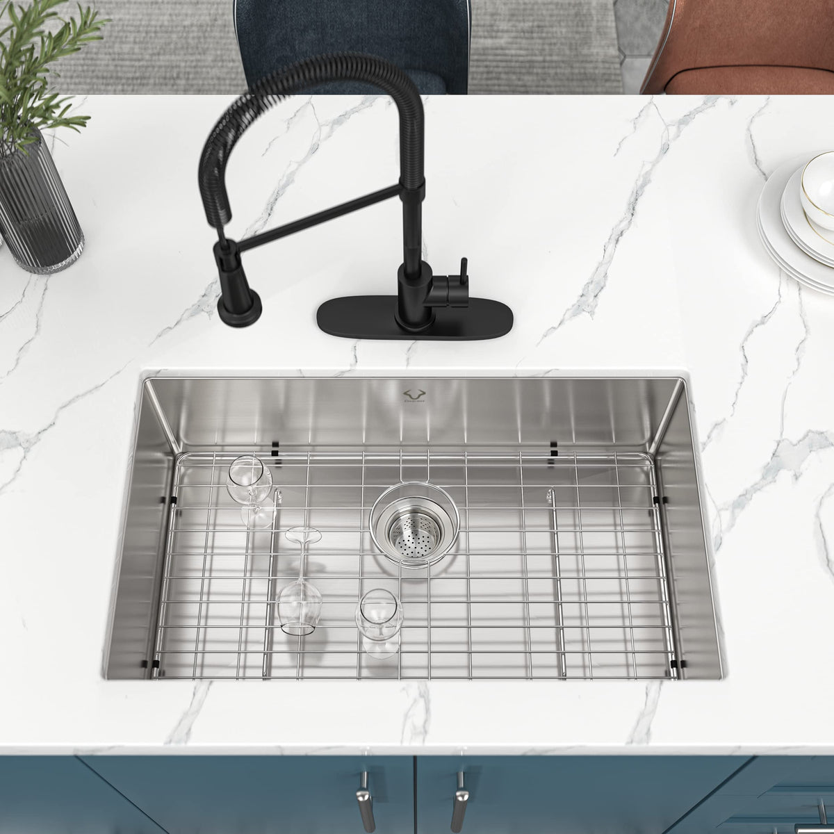 Oxwiser drain assembly kit simplifies installation and drainage.