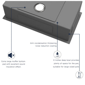 Oxwiser sound-dampening padding reduces splash noise for quieter operation.