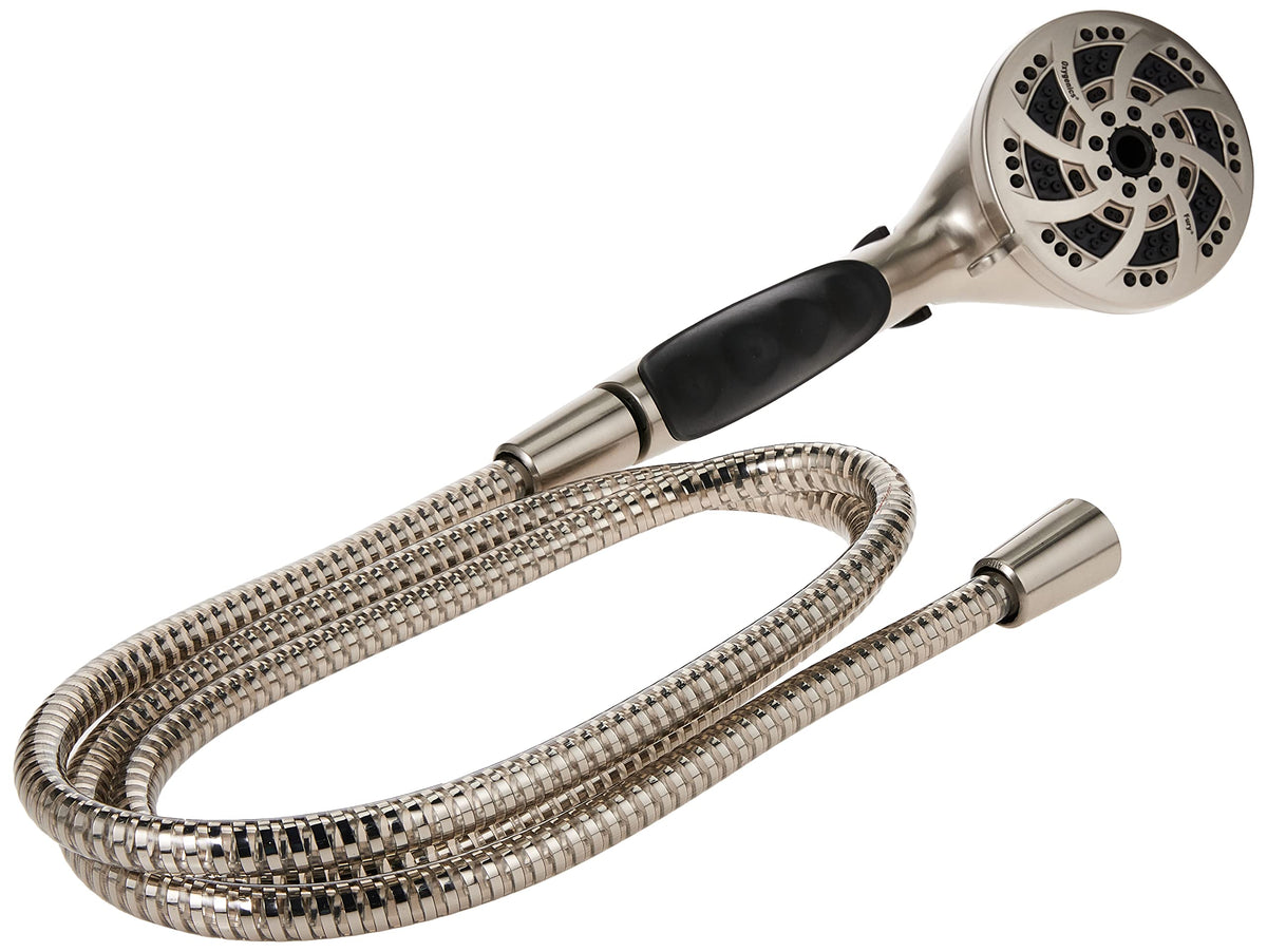 Oxygenics Fury RV handheld shower with a 72-inch hose for reach.