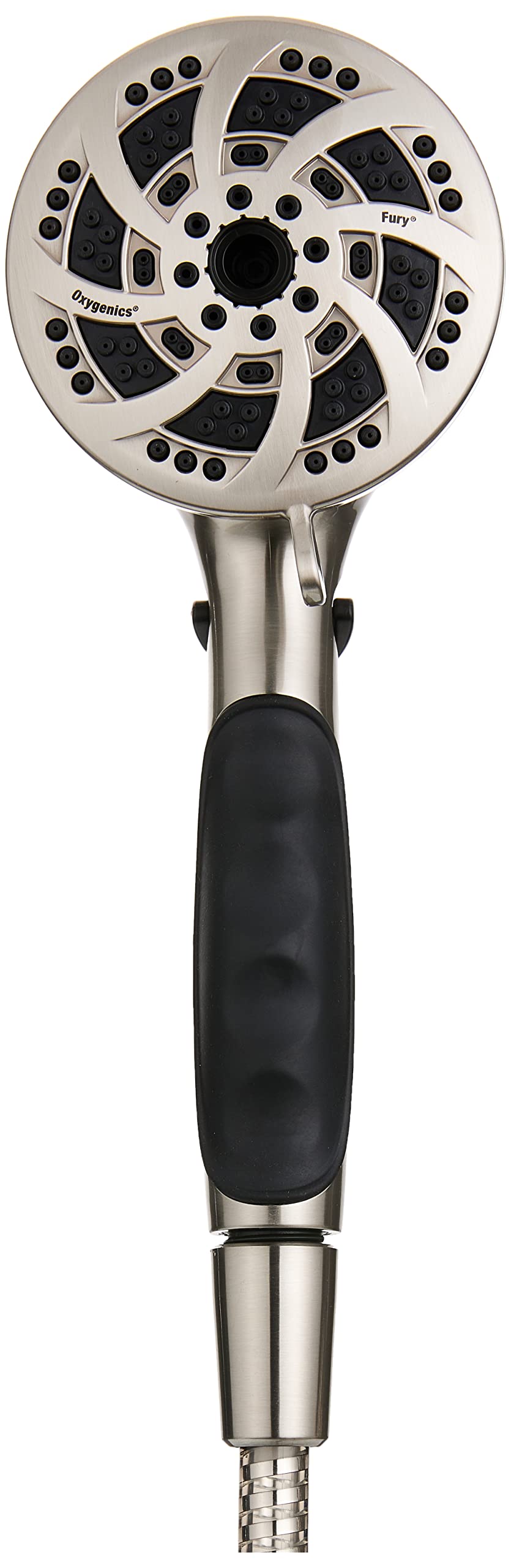 Oxygenics Fury RV handheld shower with flow control for customizable pressure.