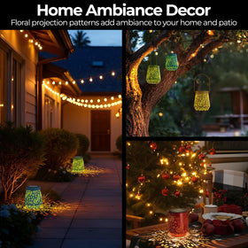 Hanging design makes gardens and pathways inviting with ambient glow.