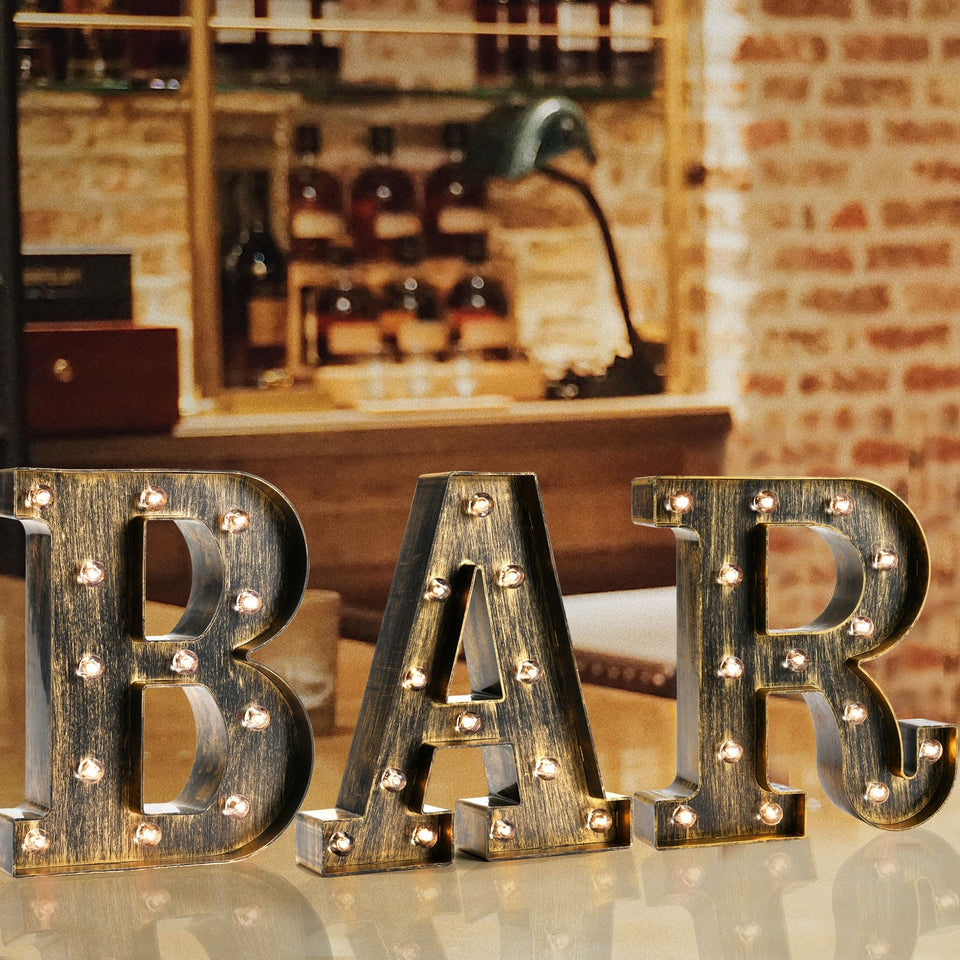 OYCBUZO light up bar sign with BAR letters for stylish home ambience