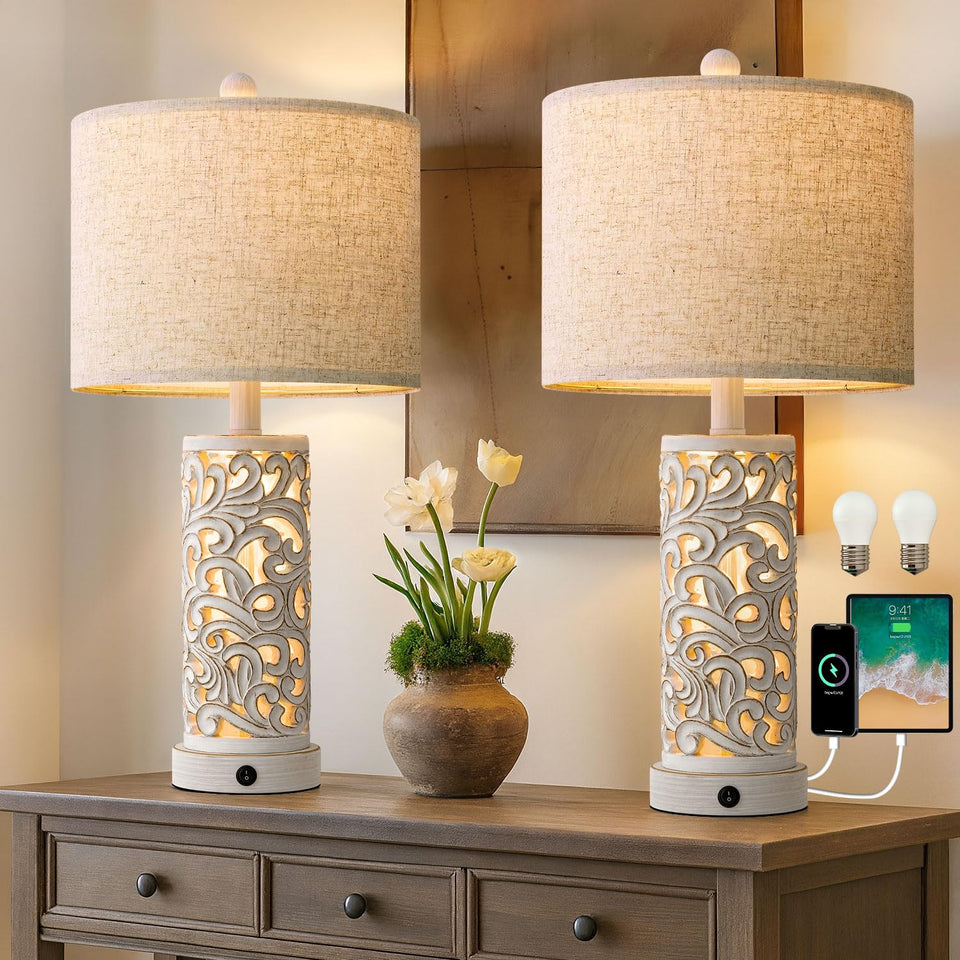 OYEARS 22'' table lamp dual-light main beam for focused reading