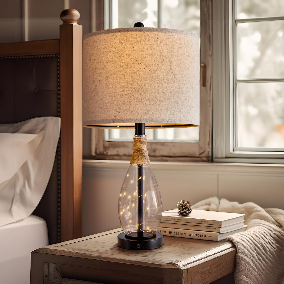 OYEARS base fairy lights create a cozy jar glow for nightstands