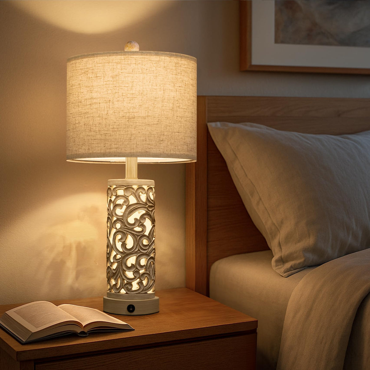 OYEARS 2-pack bedside lamps ideal for matching nightstands