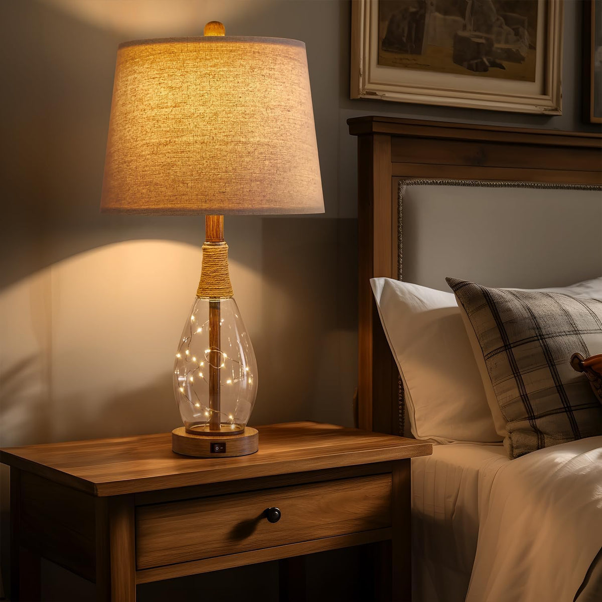 OYEARS farmhouse-styled lamps suit bedrooms, living rooms, and dorm spaces.