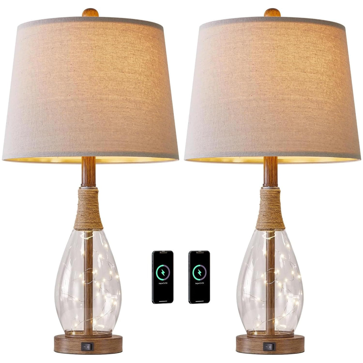 OYEARS easy-assembly lamps arrive with safety-certified cords.