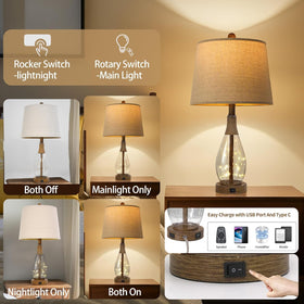 OYEARS lamp shows wooden-like pole and boho rattan accents for rustic elegance.
