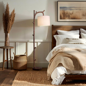 OYEARS floor lamp with foot switch enables easy, hands-free operation from a couch.