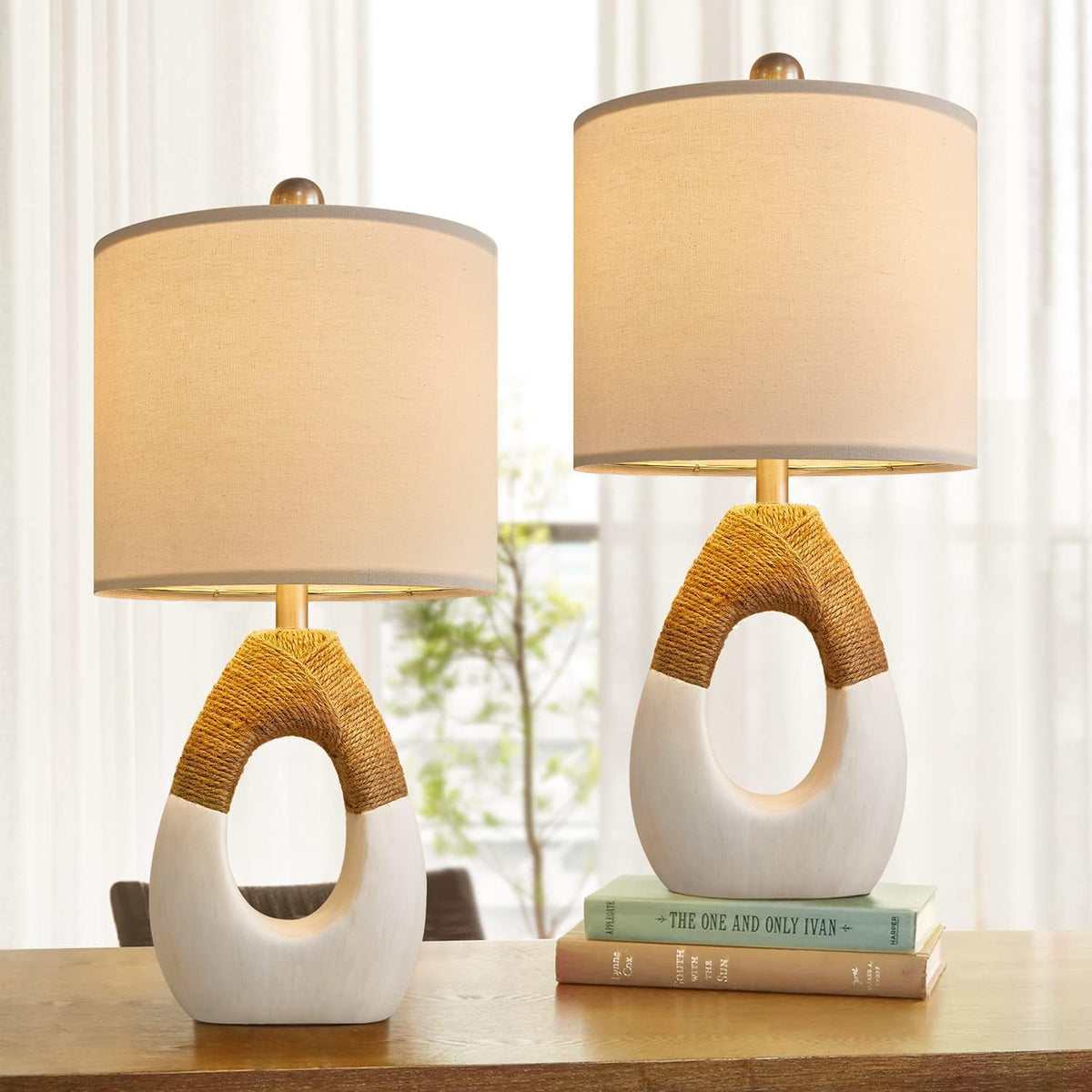 OYEARS pair enhances living room decor with farmhouse boho charm.
