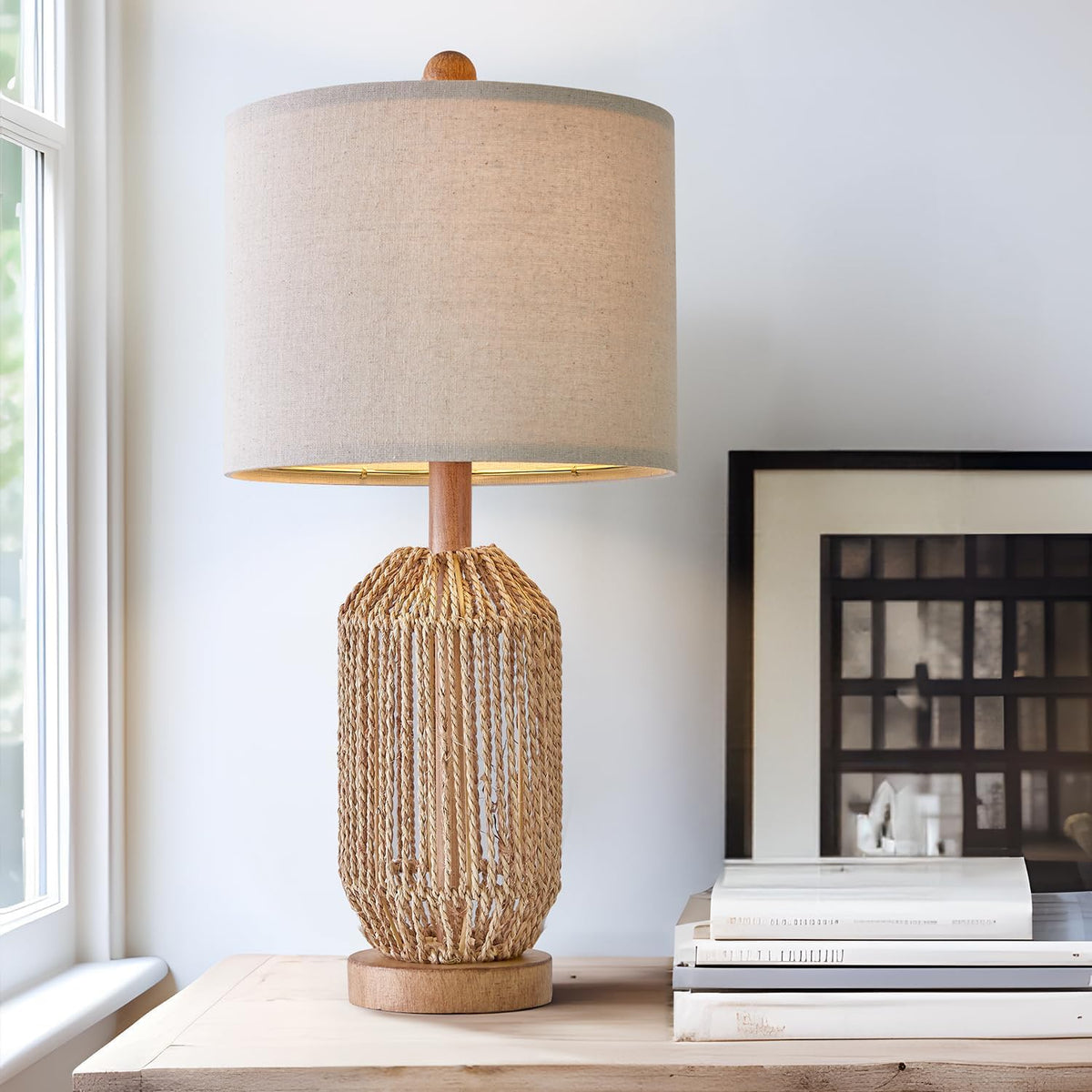 OYEARS nightstand bedroom scene demonstrates versatile bedside lighting.
