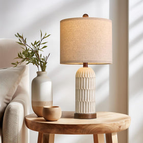OYEARS resin-lamp-base with antique-white finish adds vintage charm to any room.