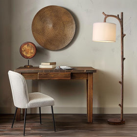 OYEARS retro farmhouse floor lamp in nursery provides warm, cozy lighting.