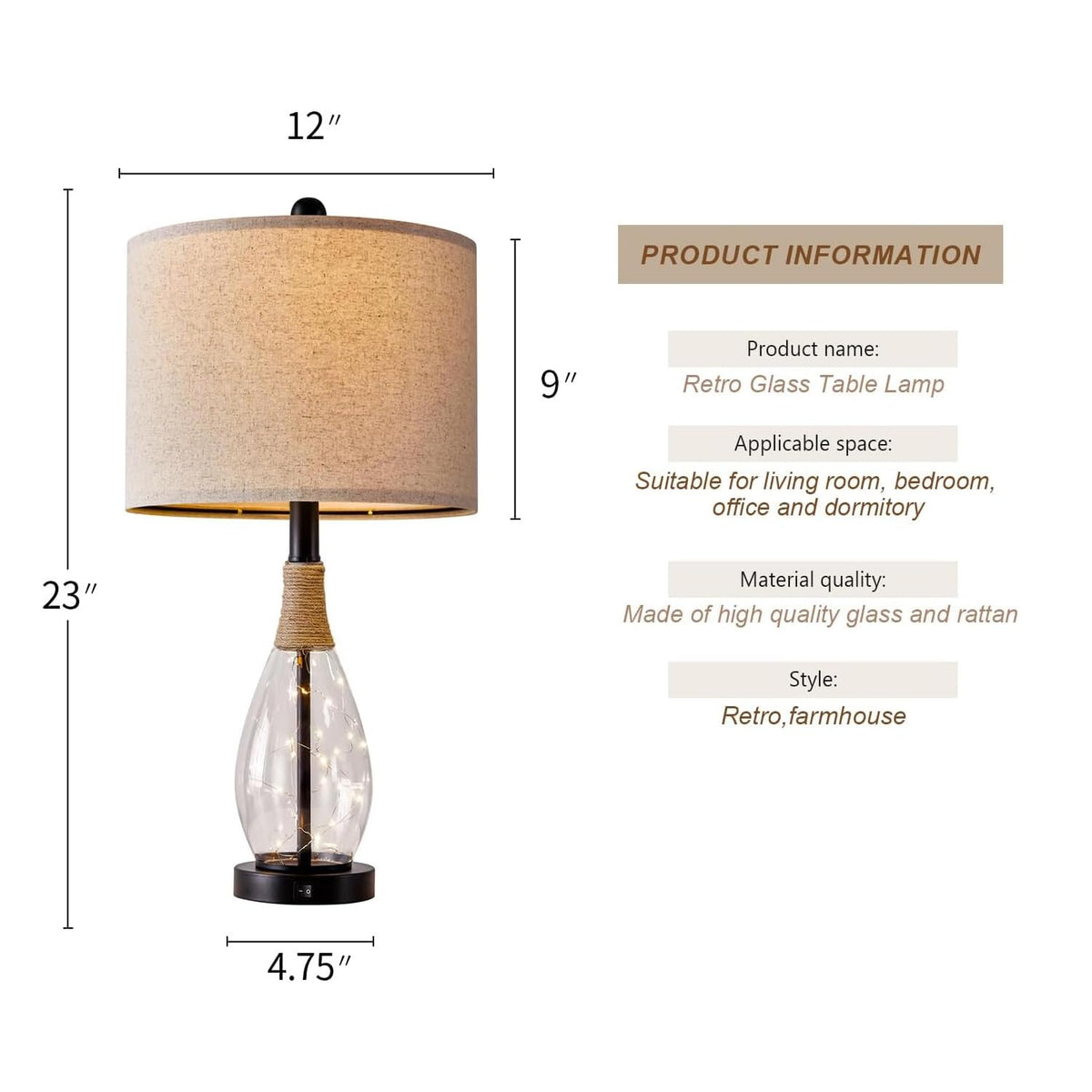 OYEARS soft glow linen shade delivers comfortable reading light
