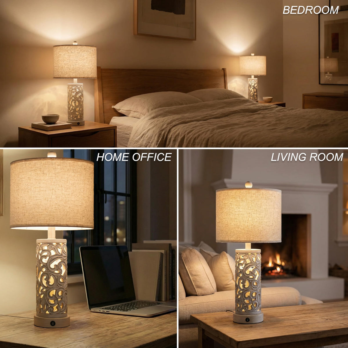 OYEARS USB ports let you charge devices while using lamps
