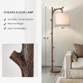 OYEARS walnut wood texture lamp shows rich grain for vintage decor.