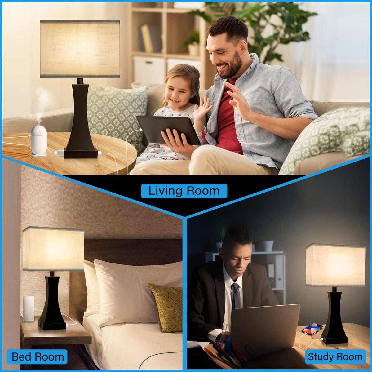 OYedis lamp stands steady with a weighted base to prevent tipping.