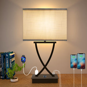 OYedis dimmable table lamp with USB-C port for bedside charging