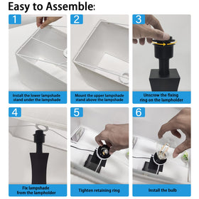 OYedis lamp suitable for bedroom, living room, or office with USB and AC outlet.