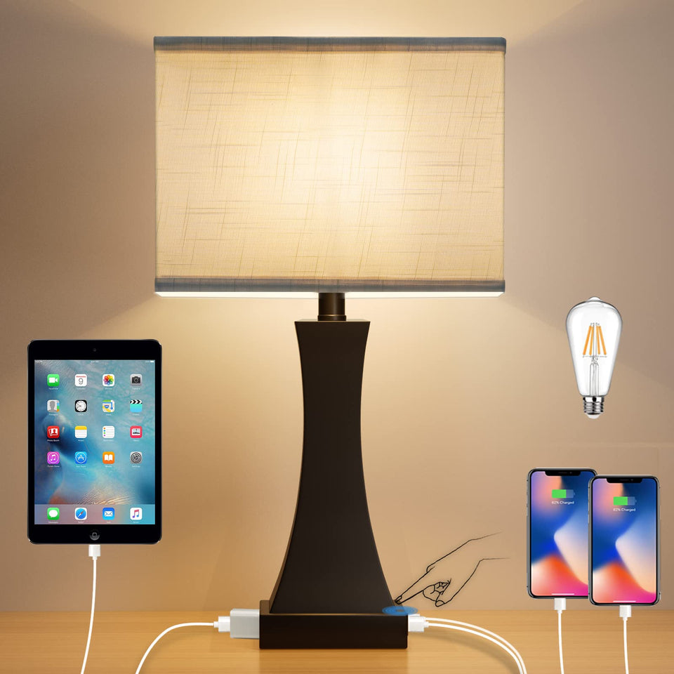 OYedis table lamp with 3-way dimming for calm ambient light before bedtime.
