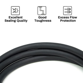 OYHBO hose end connectors close-up with 5/8 UNF-18RH fittings.