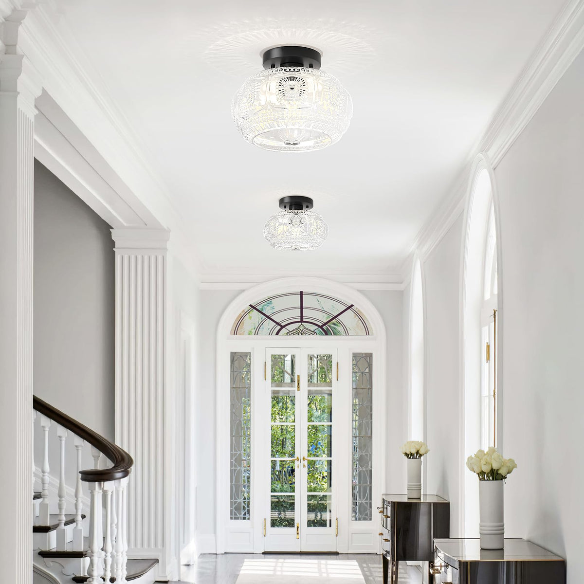 OYKYOHEI black modern ceiling light ideal for hallway ambience.