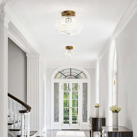 OYKYOHEI globe glass shade in gold for modern hallway ambiance