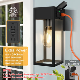 OYKYOHEI outdoor wall sconce in a black finish adds modern curb appeal.
