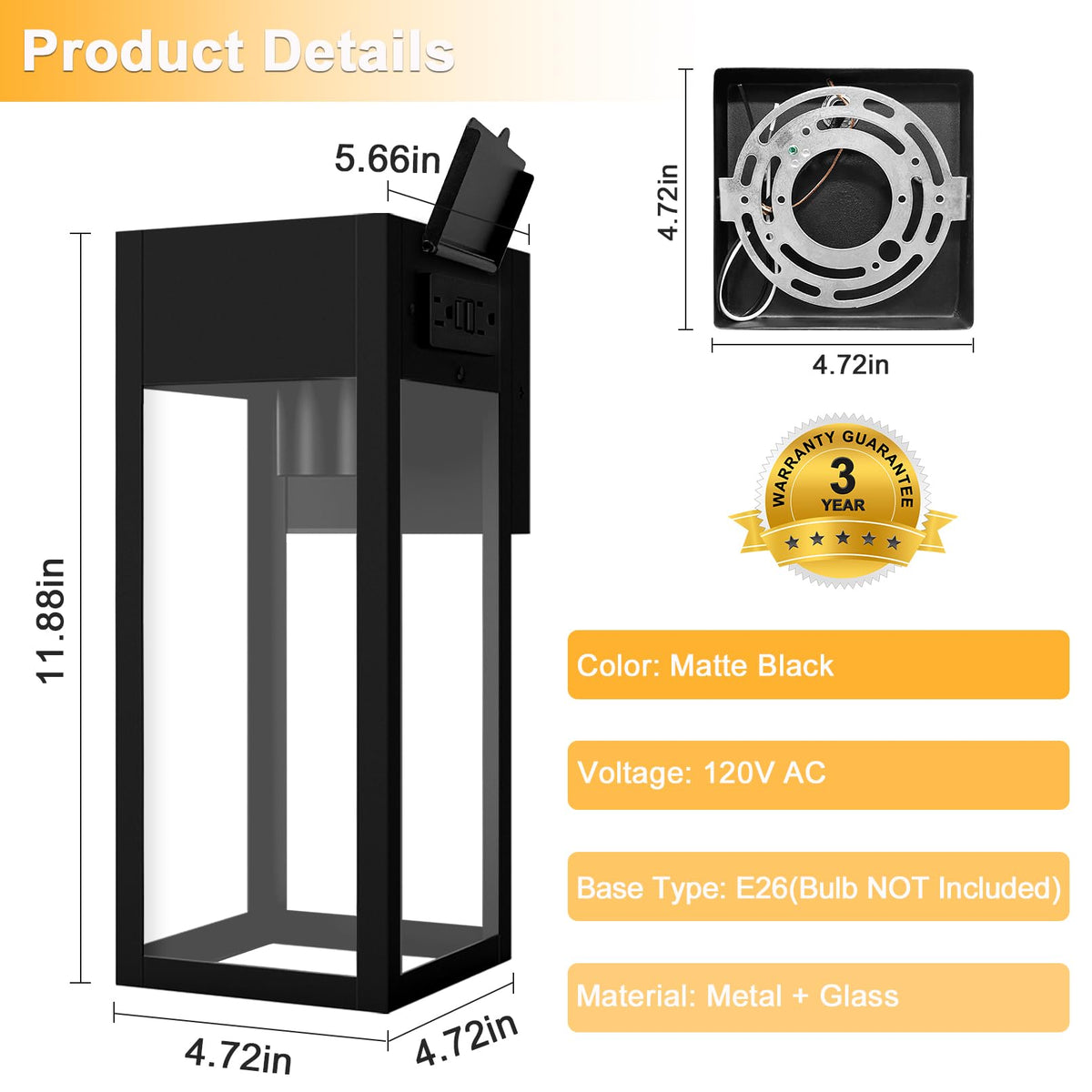 OYKYOHEI porch light features an anti rust finish and weatherproof durability.