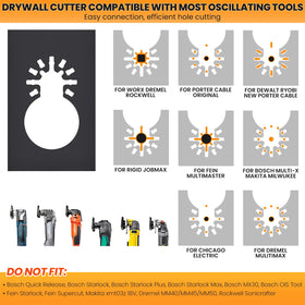 OYSSTA precision square-slot cutter ensures standard 1-gang and 2-gang openings.