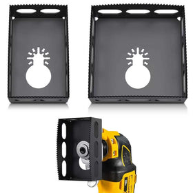 OYSSTA square drywall outlet cutter for oscillating tools creates precise 1- and 2-gang openings.