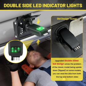 Oyviny 4-pin trailer tester showing easy brake and tail light verification