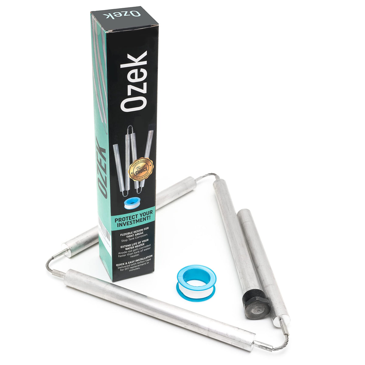 Ozek US-based company branding on packaging.