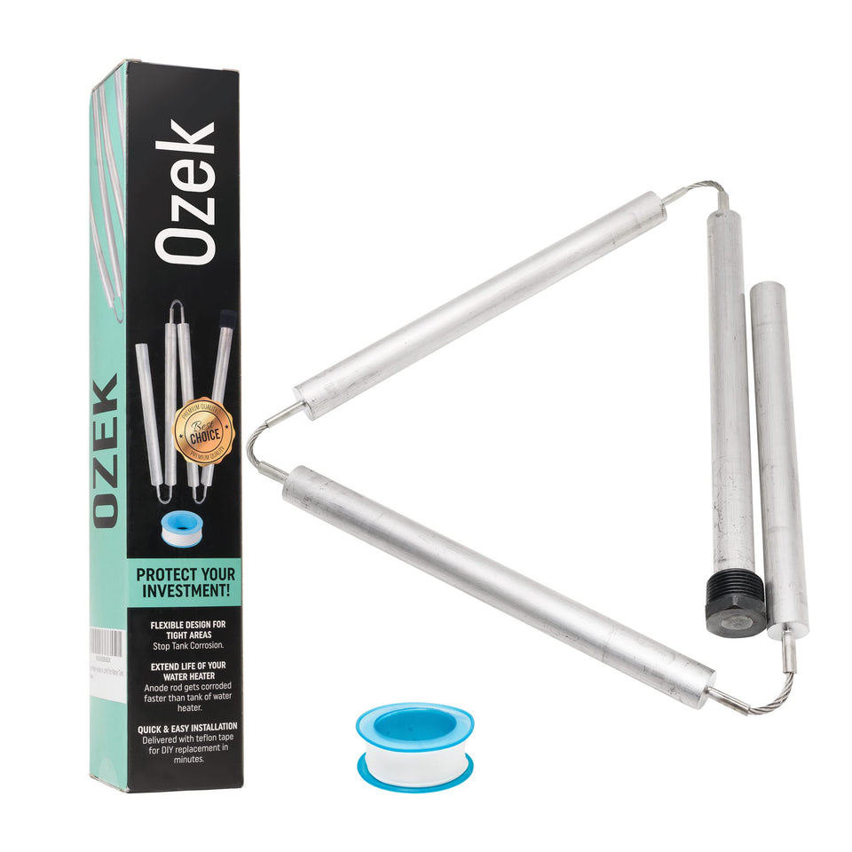 Ozek 44-inch magnesium water heater anode rod for corrosion protection.