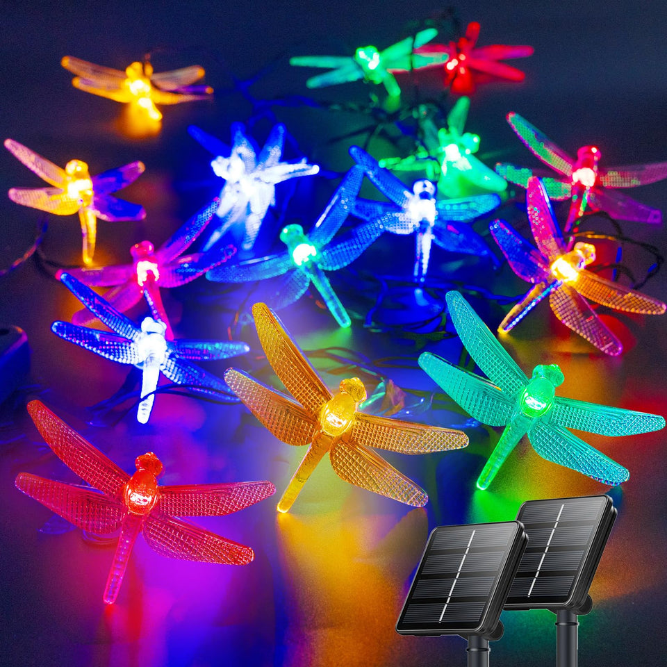 OZS Dragonfly 2-pack 40 LED lights along 50 ft for versatile outdoor decor and ambient glow
