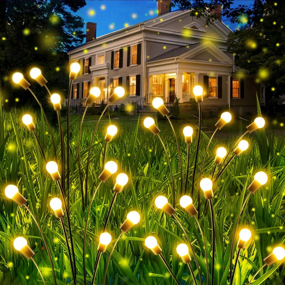 OZS Firefly Lights 8-pack along garden path for inviting evenings