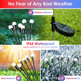 OZS IP65 waterproof solar garden lights enduring rain for reliable glow
