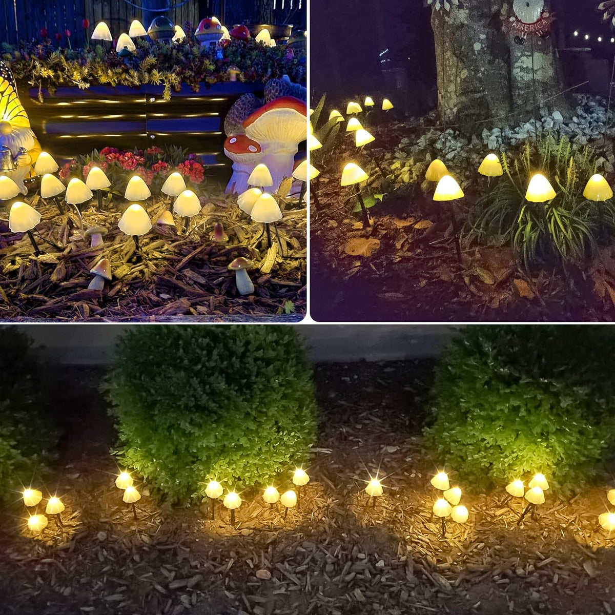 OZS mushroom strings brighten patios with durable weatherproof design