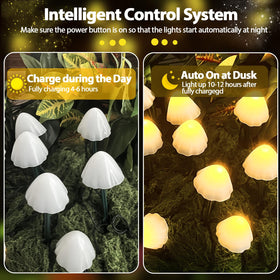 OZS solar decor mushrooms outline borders for charming garden accents