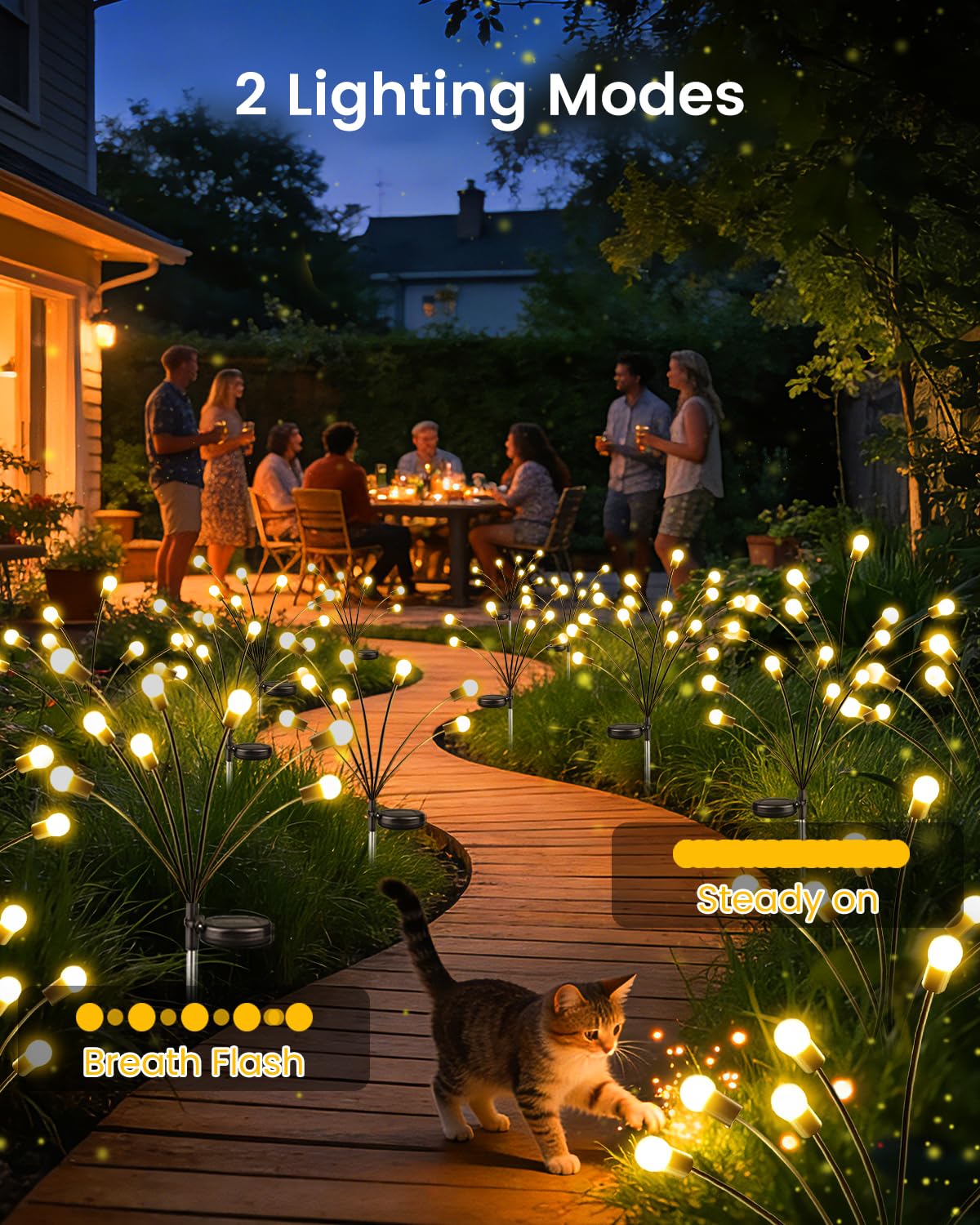 OZS solar garden lights beads bright improve nighttime walkways.